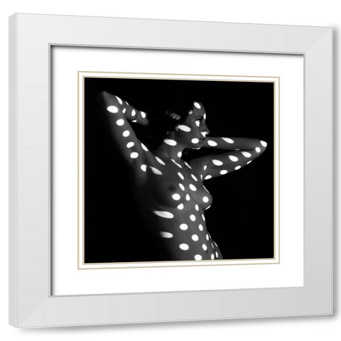Nude Dots White Modern Wood Framed Art Print with Double Matting by Blasko, Jan