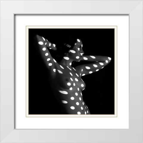 Nude Dots White Modern Wood Framed Art Print with Double Matting by Blasko, Jan