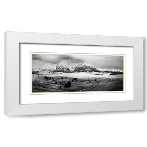 Foggy Dolomites White Modern Wood Framed Art Print with Double Matting by Kuric Ep, Marian