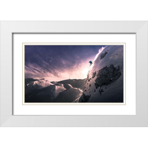 Fly For A While White Modern Wood Framed Art Print with Double Matting by Bertoncelj, Sandi