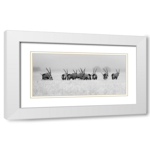 Oryx In The Rain White Modern Wood Framed Art Print with Double Matting by Trubitsyn, Kirill