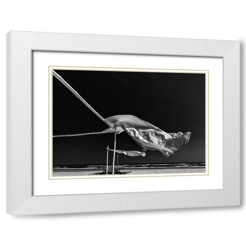 Ghosts On The Beach. White Modern Wood Framed Art Print with Double Matting by Verschelden, Harry
