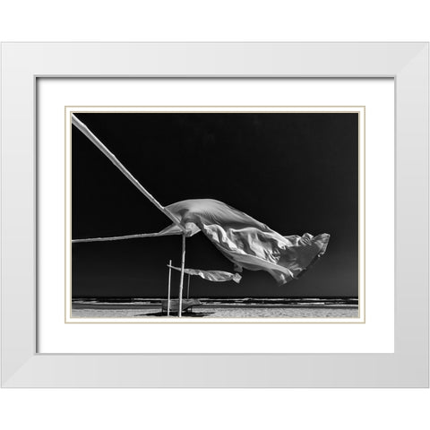 Ghosts On The Beach. White Modern Wood Framed Art Print with Double Matting by Verschelden, Harry