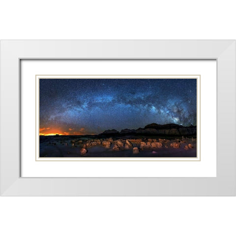 Bisti Egg Garden White Modern Wood Framed Art Print with Double Matting by Zhu, Hua