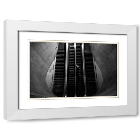 Leaving The Earth Entrails White Modern Wood Framed Art Print with Double Matting by Alves, Fernando