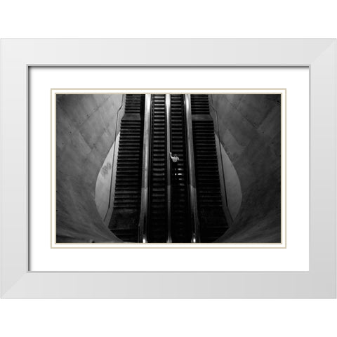 Leaving The Earth Entrails White Modern Wood Framed Art Print with Double Matting by Alves, Fernando