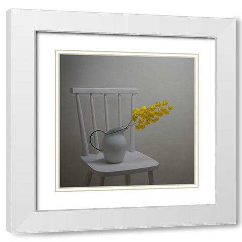 Simplicity Of Life White Modern Wood Framed Art Print with Double Matting by Perfoncio, Margareth