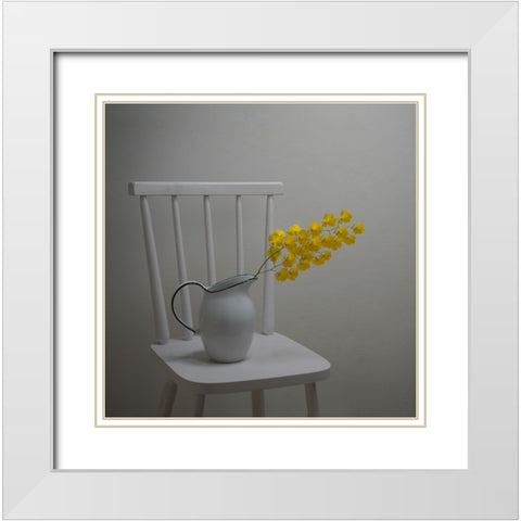 Simplicity Of Life White Modern Wood Framed Art Print with Double Matting by Perfoncio, Margareth