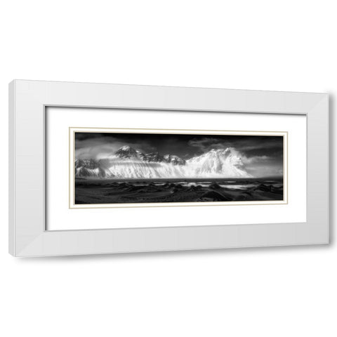 Vestrahorn White Modern Wood Framed Art Print with Double Matting by Popan, Adrian
