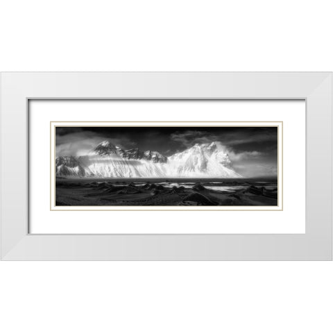 Vestrahorn White Modern Wood Framed Art Print with Double Matting by Popan, Adrian