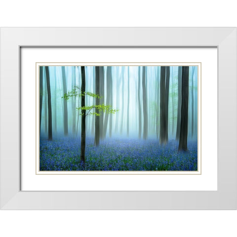 The Blue Forest ........ White Modern Wood Framed Art Print with Double Matting by Haaksma, Piet