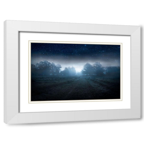 Visions Of The Night White Modern Wood Framed Art Print with Double Matting by Lindsten, Christian