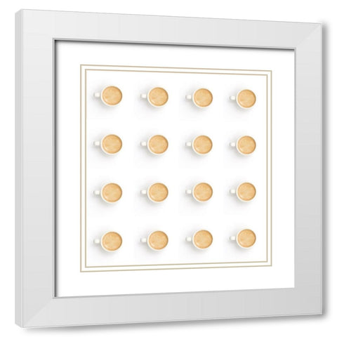 8 Hours Of Sleep White Modern Wood Framed Art Print with Double Matting by Saratonina, Sarah