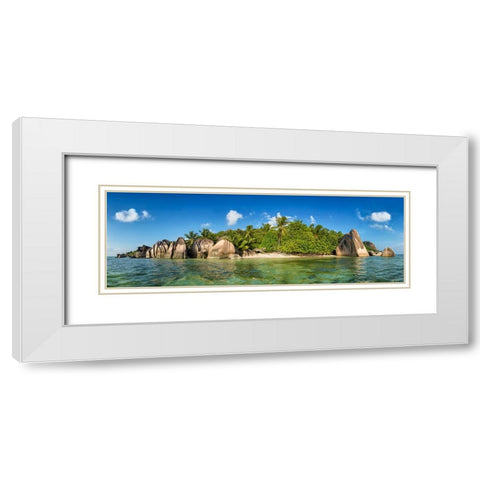 Anse Source Dargent-La Digue-Seychelles White Modern Wood Framed Art Print with Double Matting by Lenne, Thomas