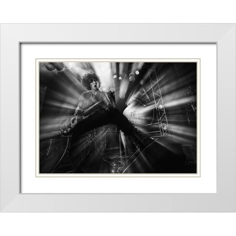 Untitled White Modern Wood Framed Art Print with Double Matting by Nakamatsu, Kenji