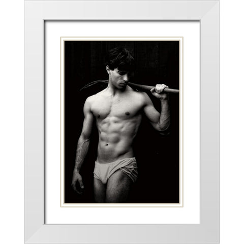 Untitled White Modern Wood Framed Art Print with Double Matting by De Jonge, Jaap