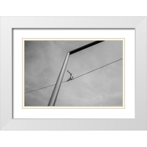The Acrobat White Modern Wood Framed Art Print with Double Matting by L., Alessandro