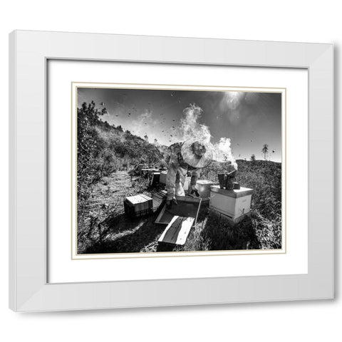 Mountain Of Honey White Modern Wood Framed Art Print with Double Matting by Teixeira, Agostinho