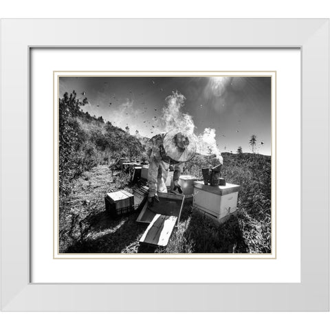 Mountain Of Honey White Modern Wood Framed Art Print with Double Matting by Teixeira, Agostinho