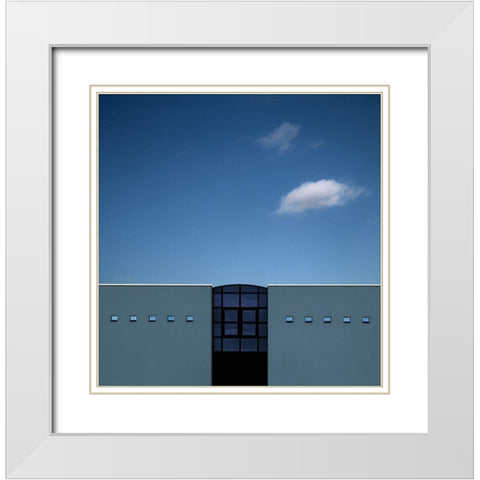 Ten Small Windows White Modern Wood Framed Art Print with Double Matting by Claes, Gilbert