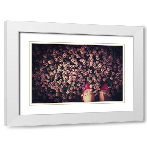 Thyme Carpet White Modern Wood Framed Art Print with Double Matting by Fukaya, Takako