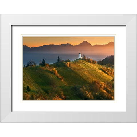 Autumn Light... White Modern Wood Framed Art Print with Double Matting by Browko, Krzysztof