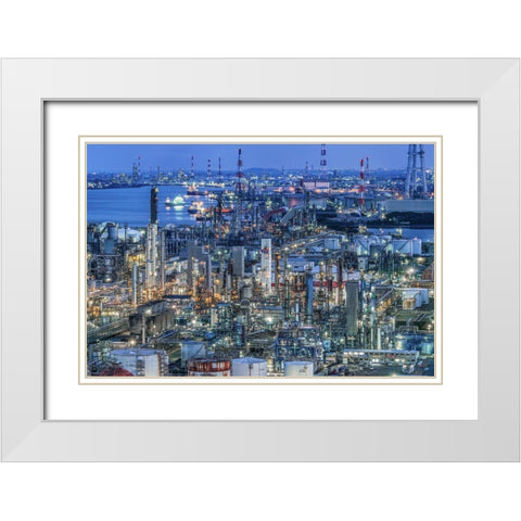 Coastal Industrial Area White Modern Wood Framed Art Print with Double Matting by Tetsurou, Kobayashi