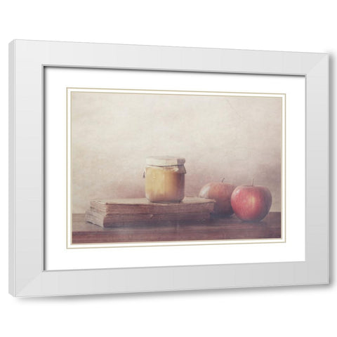 Recipe With Apples White Modern Wood Framed Art Print with Double Matting by Devos, Delphine