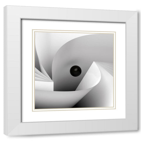 Big Eye White Modern Wood Framed Art Print with Double Matting by Bunjamin, Antonyus