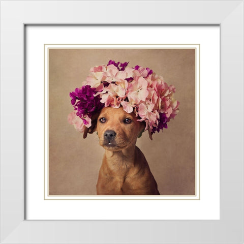 Lady White Modern Wood Framed Art Print with Double Matting by Swarek, Tammy