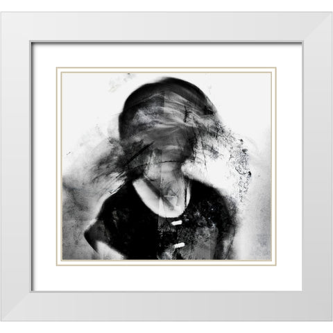 Shadows-Splitting White Modern Wood Framed Art Print with Double Matting by Davidovic, Dalibor