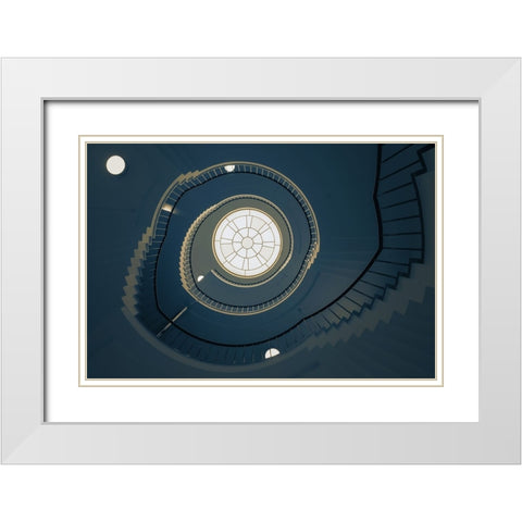 Curl-1 White Modern Wood Framed Art Print with Double Matting by van Maastricht, Henk