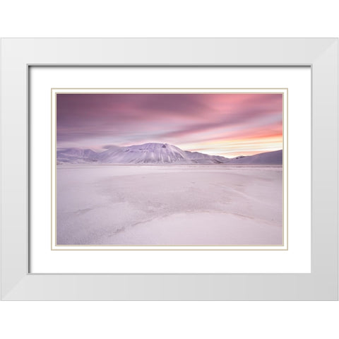 Sibillini National Park - Sunrise White Modern Wood Framed Art Print with Double Matting by Marchegiani, Roberto