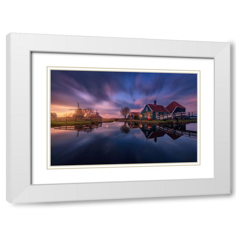Zaanse White Modern Wood Framed Art Print with Double Matting by Pablo De, Juan