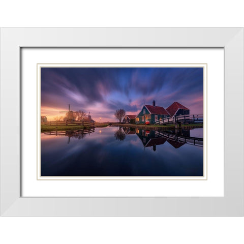 Zaanse White Modern Wood Framed Art Print with Double Matting by Pablo De, Juan