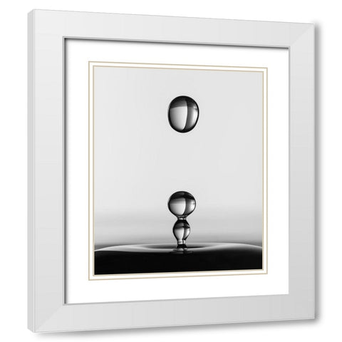 Water Drops White Modern Wood Framed Art Print with Double Matting by Hammer, Jacqueline