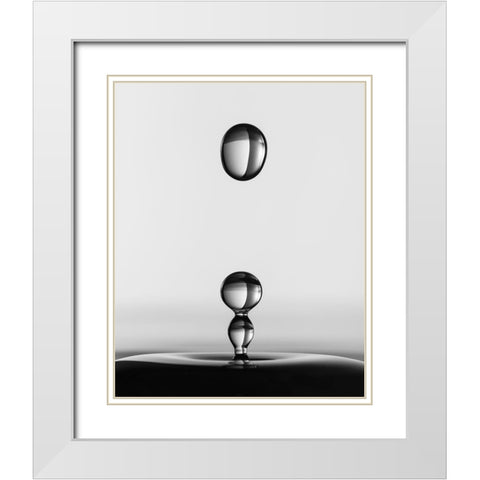 Water Drops White Modern Wood Framed Art Print with Double Matting by Hammer, Jacqueline