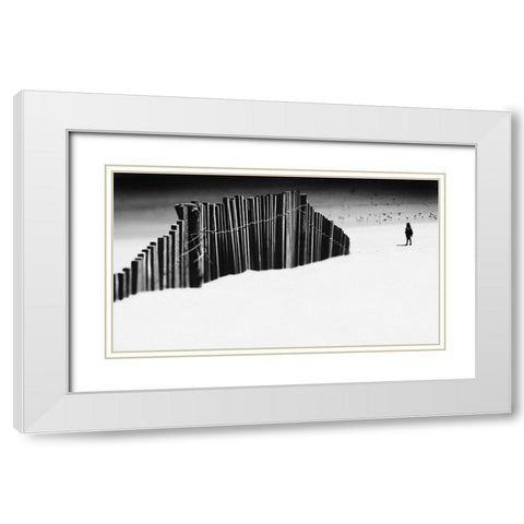 How Do You Fall In Love White Modern Wood Framed Art Print with Double Matting by Correia, Rui