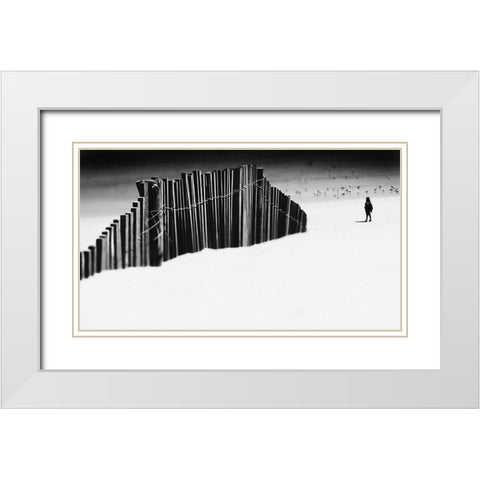 How Do You Fall In Love White Modern Wood Framed Art Print with Double Matting by Correia, Rui