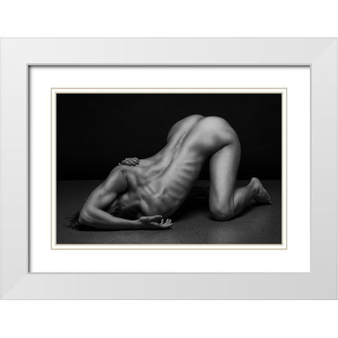 Bodyscape White Modern Wood Framed Art Print with Double Matting by Belovodchenko, Anton