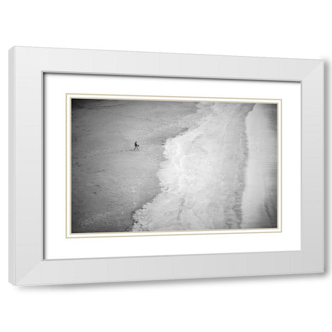 One White Modern Wood Framed Art Print with Double Matting by Simoes, Goncalo