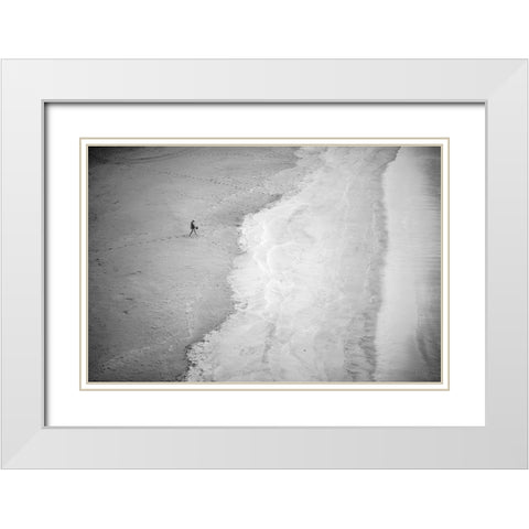 One White Modern Wood Framed Art Print with Double Matting by Simoes, Goncalo