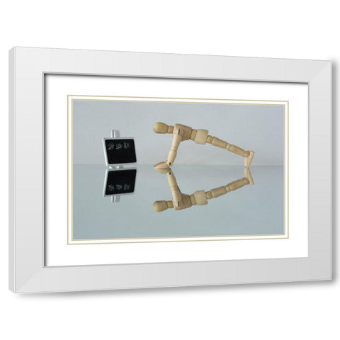 Push Yourself White Modern Wood Framed Art Print with Double Matting by Hammer, Jacqueline