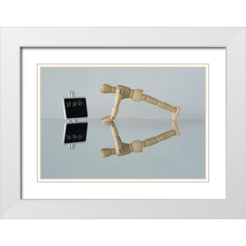 Push Yourself White Modern Wood Framed Art Print with Double Matting by Hammer, Jacqueline