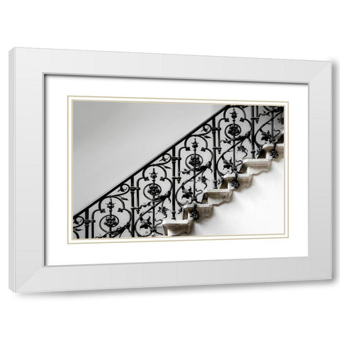 Forged Handrail White Modern Wood Framed Art Print with Double Matting by Claes, Gilbert