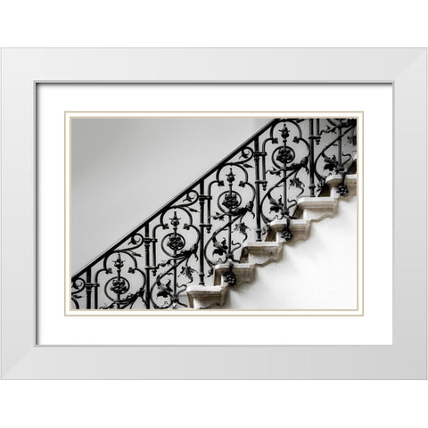 Forged Handrail White Modern Wood Framed Art Print with Double Matting by Claes, Gilbert