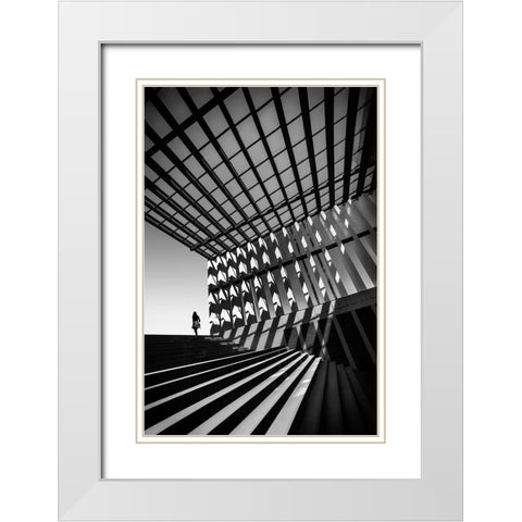 Drifting White Modern Wood Framed Art Print with Double Matting by Abrantes, Paulo