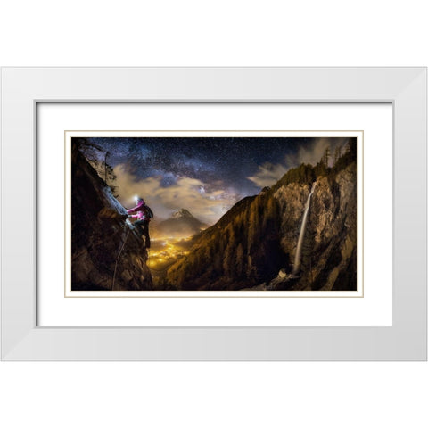 The Climb White Modern Wood Framed Art Print with Double Matting by Nicholas Roemmelt, Dr.