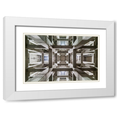 Ceiling White Modern Wood Framed Art Print with Double Matting by Tetsurou, Kobayashi
