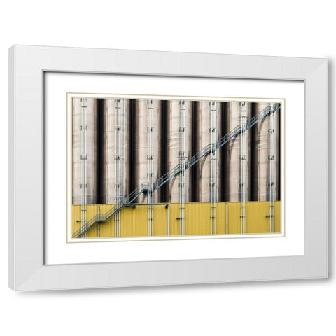 Industrial Part I White Modern Wood Framed Art Print with Double Matting by Stalmans, Luc